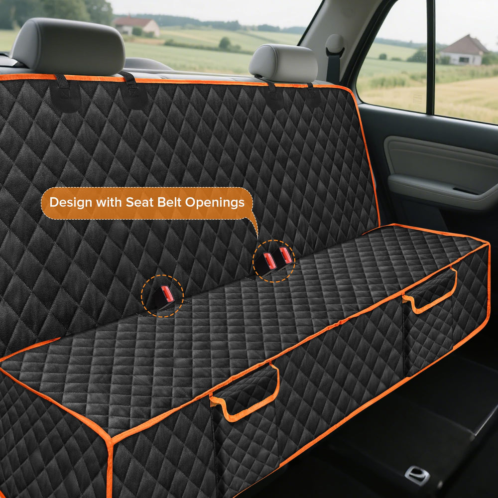 XHRING dog car seat cover uses waterproof, dirt-resistant fabric to guard seats from messes.