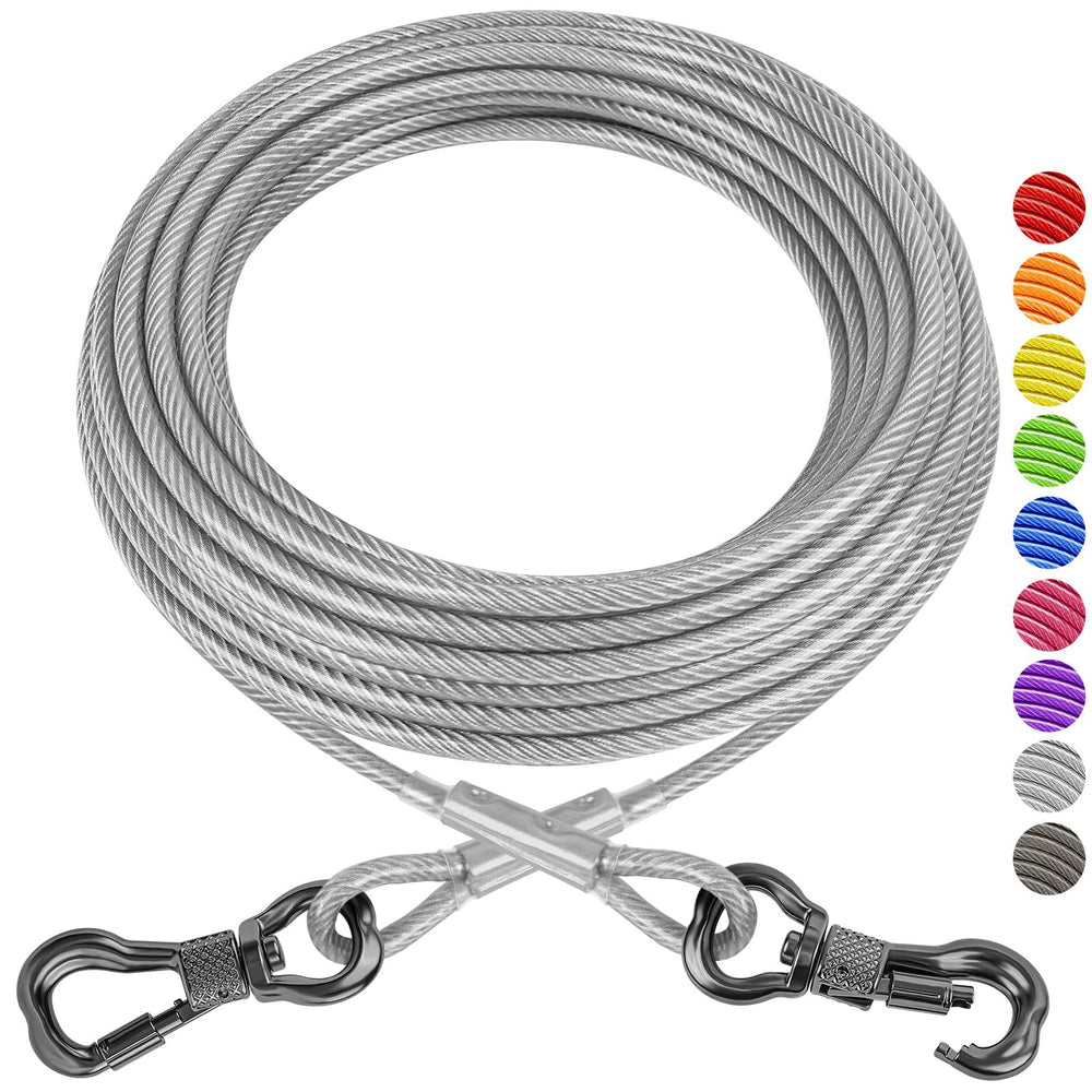 XiaZ 30ft dog tie-out cable core stainless steel for strong outdoor security.