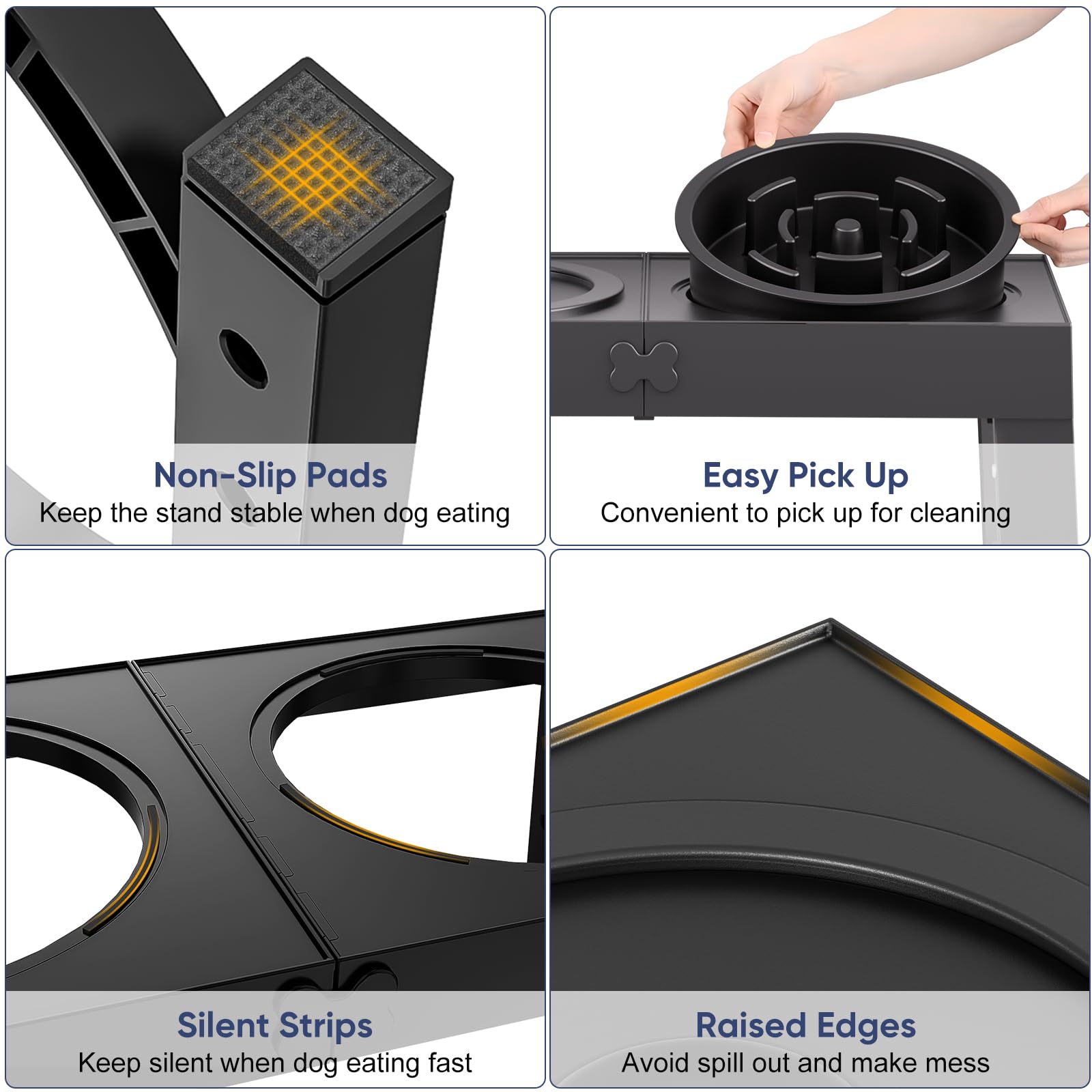 XIAZ anti-slip quiet bowls prevent spills during vigorous eating.