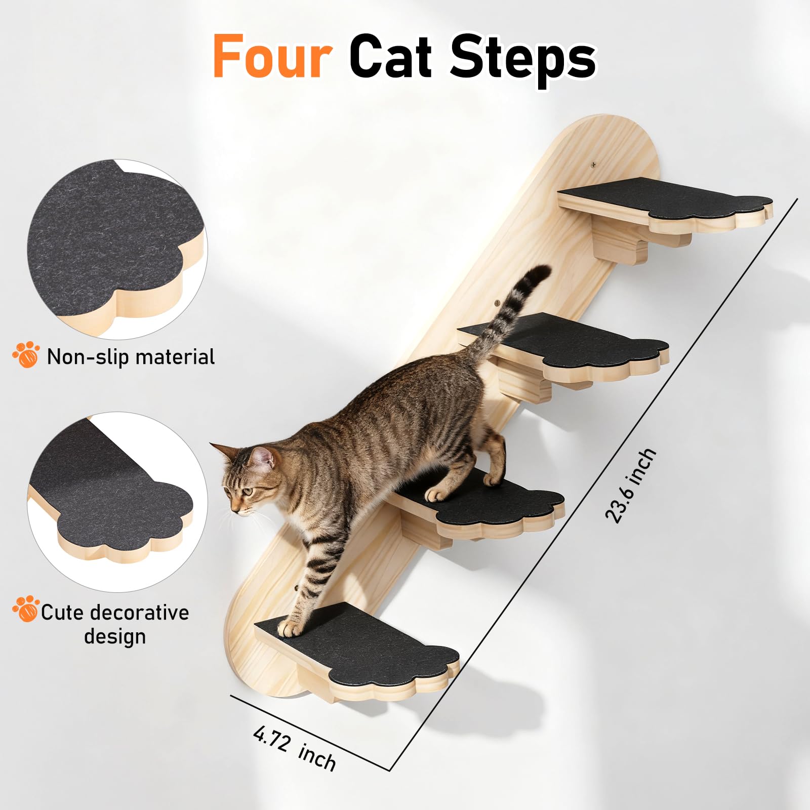 XiaZ Cat Wall Hammock solid pine-frame ensures durable wall-mounted support.