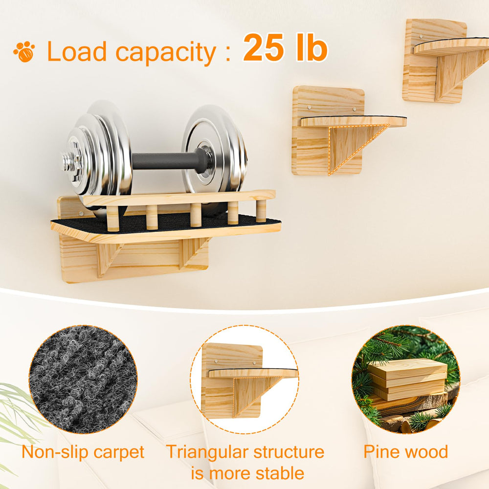 XiaZ cat wall shelves natural pine wood durable and eco friendly