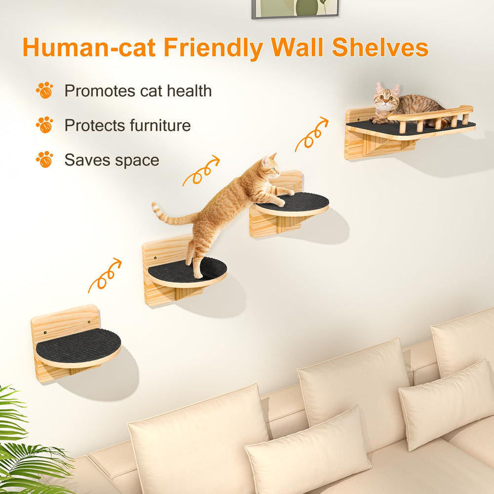 XiaZ cat wall shelves pre drilled installation easy mount to wall