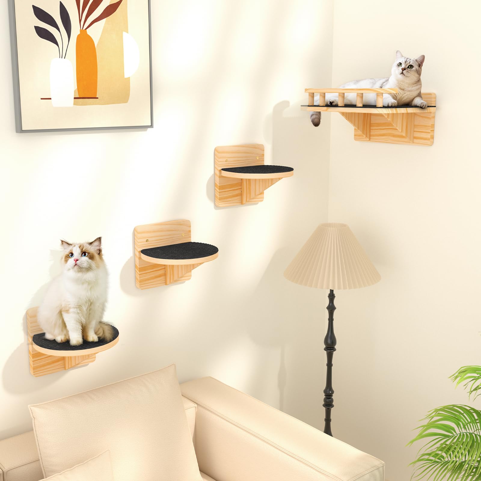 XiaZ cat wall shelves three perches sleeping area for cats