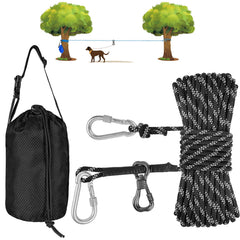 XiaZ dog camping leash 50ft setup expands play area safely during outdoor trips.