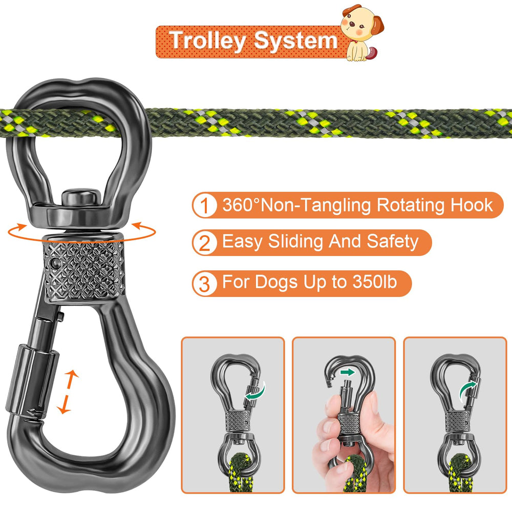XiaZ dog tie-out cable 75ft for spacious outdoor roaming