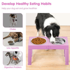 XiaZ dual stainless steel bowls shown for easy cleaning and daily use.