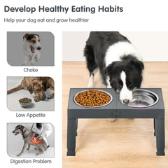 XIAZ dual-stainless-steel-bowls easy to clean water and food bowls.
