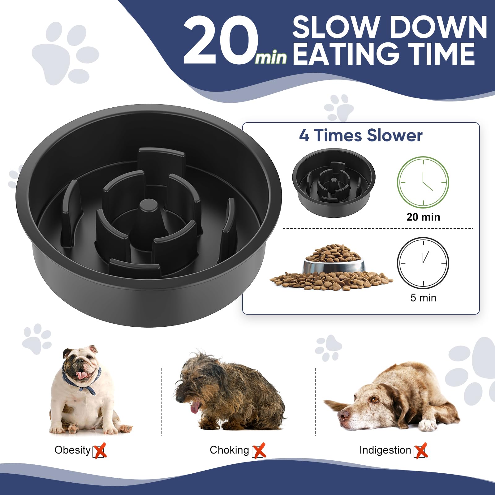 XIAZ durable BPA-free materials ensure long-lasting hygienic dog feeding.