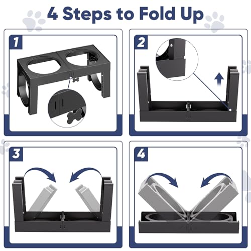 XIAZ easy-clean dog bowl stand simplifies post-meal cleanup.
