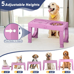 XiaZ elevated dog bowl stand promotes proper neck posture during meals.