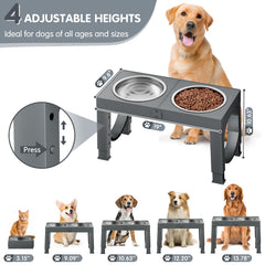 XIAZ elevated-dog-bowls-height-adjustments four-height options for growing or large breeds.