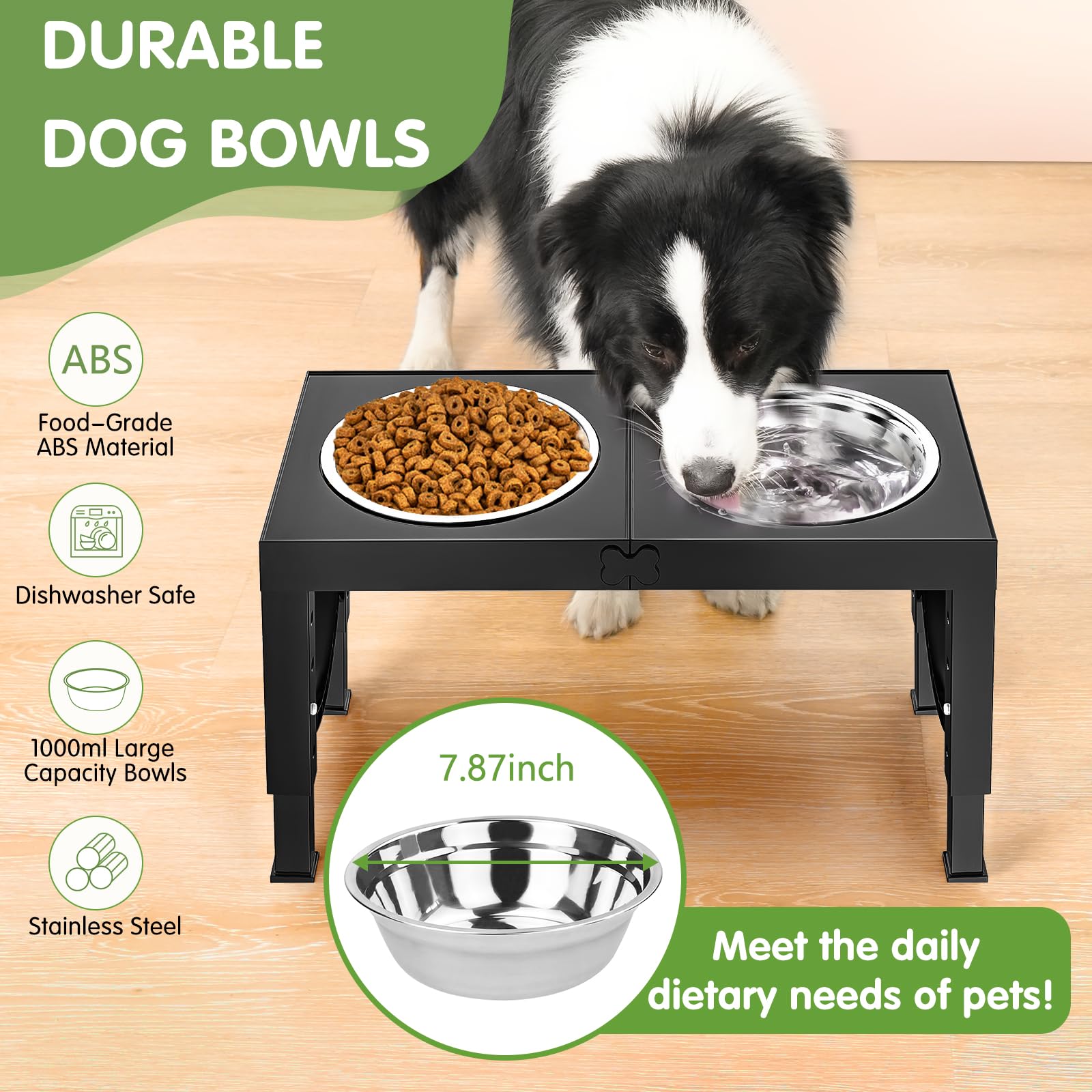 XiaZ elevated dog bowls large breed stand anti-slip base reduces spills