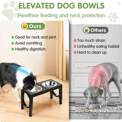 XiaZ elevated dog bowls large breed stand height settings for comfortable dining