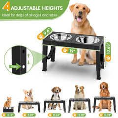 XiaZ elevated dog bowls large breed stand with height adjustment for proper posture