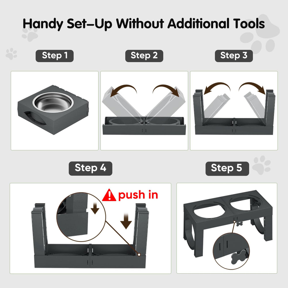 XIAZ large-breed-friendly-dish-stand accommodates 1L bowls for ample servings.