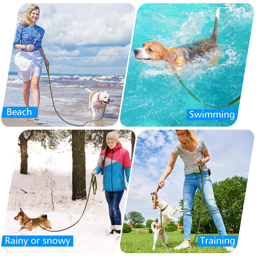 XiaZ long leash in high-visibility olive for safer outdoor outings.