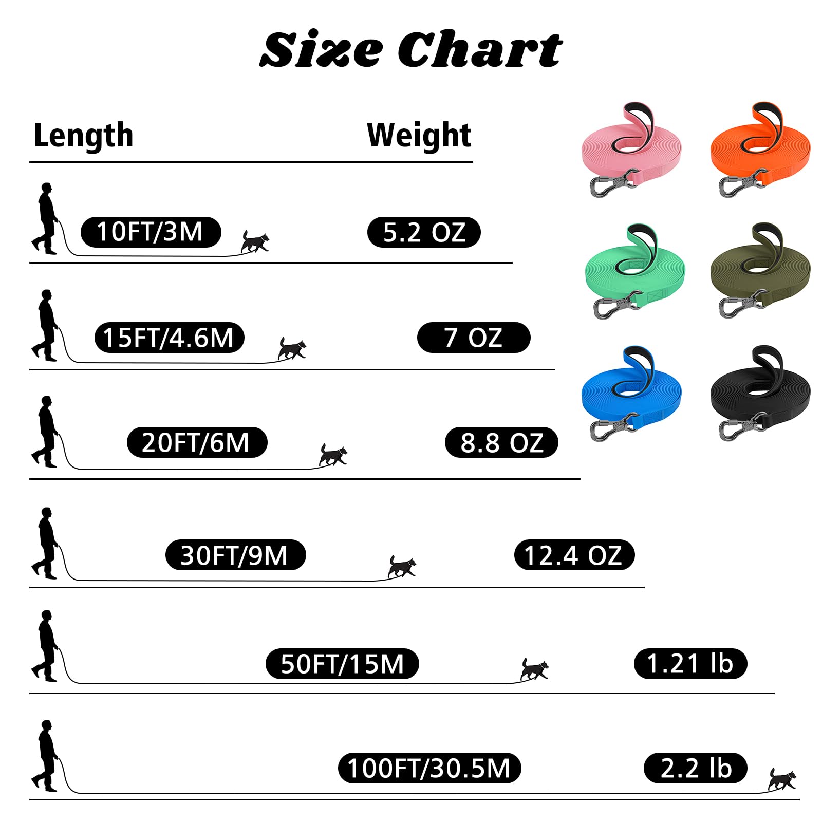 XiaZ long leash design resists knotting for easier handling.