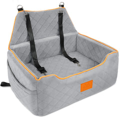 XIEEAOZEE dog car seat booster view gray helps dogs enjoy scenery and relax.