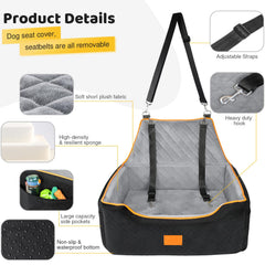 XIEEAOZEE dog car seat dense cushion detail ensures comfy rides