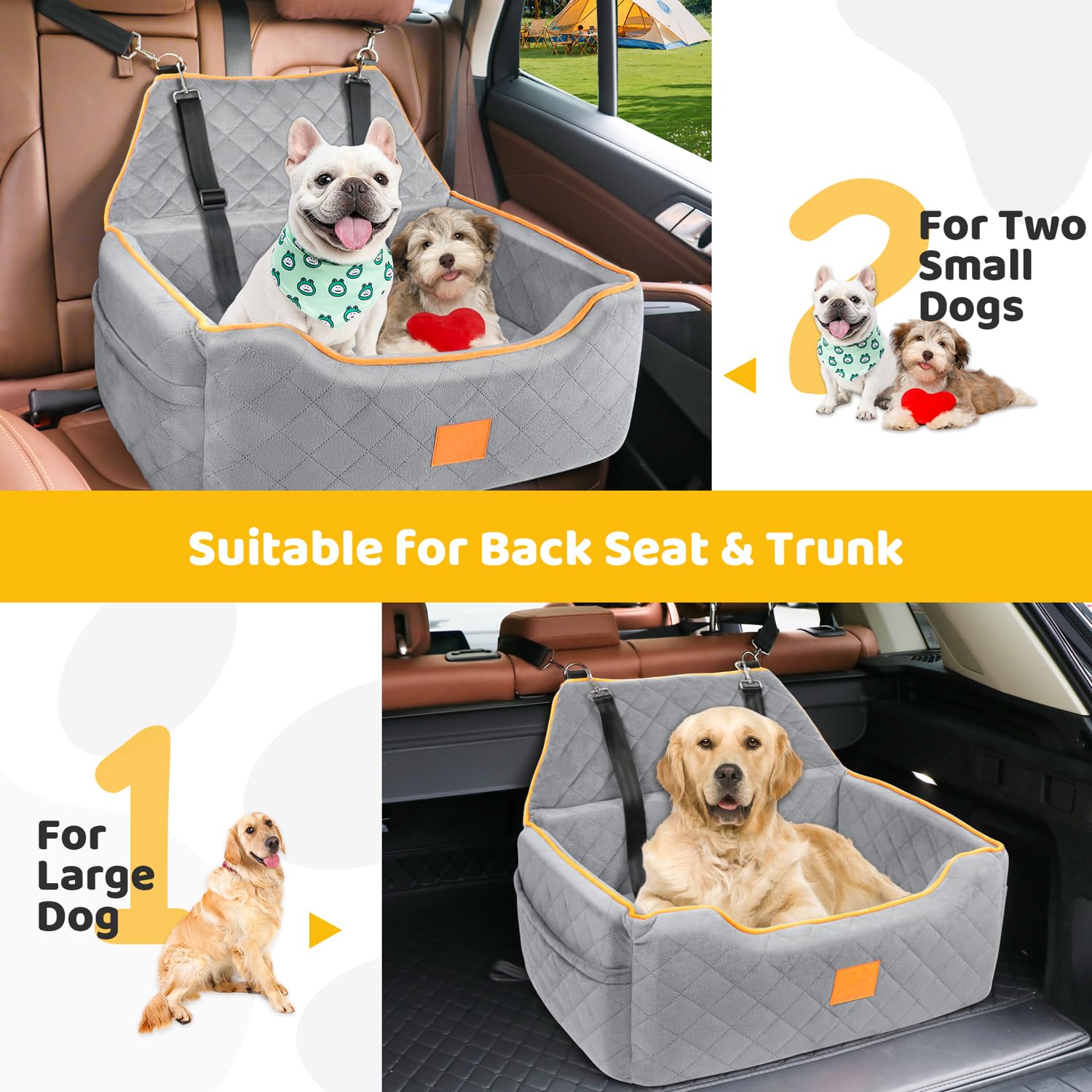 XIEEAOZEE dog car seat detachable cover gray is machine washable for cleaning.