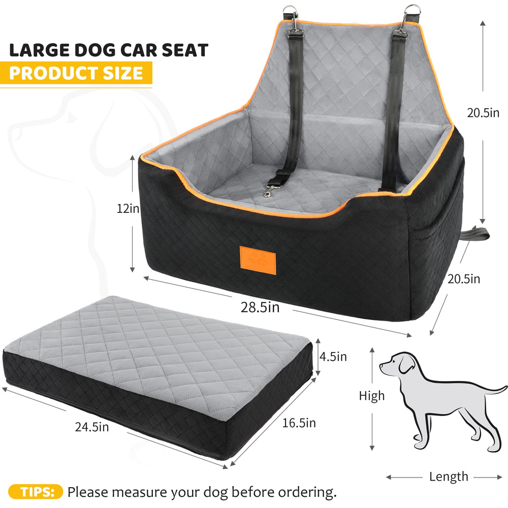 XIEEAOZEE dog car seat installed in rear seat for secure travel
