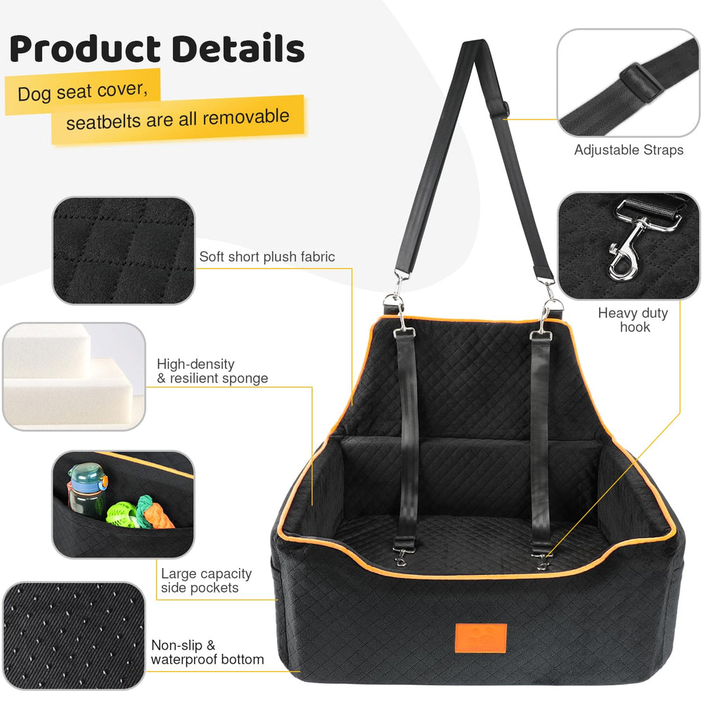 XIEEAOZEE dog car seat side-pocket storage keeps treats handy on journeys