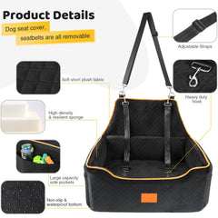 XIEEAOZEE dog car seat side-pocket storage keeps treats handy on journeys