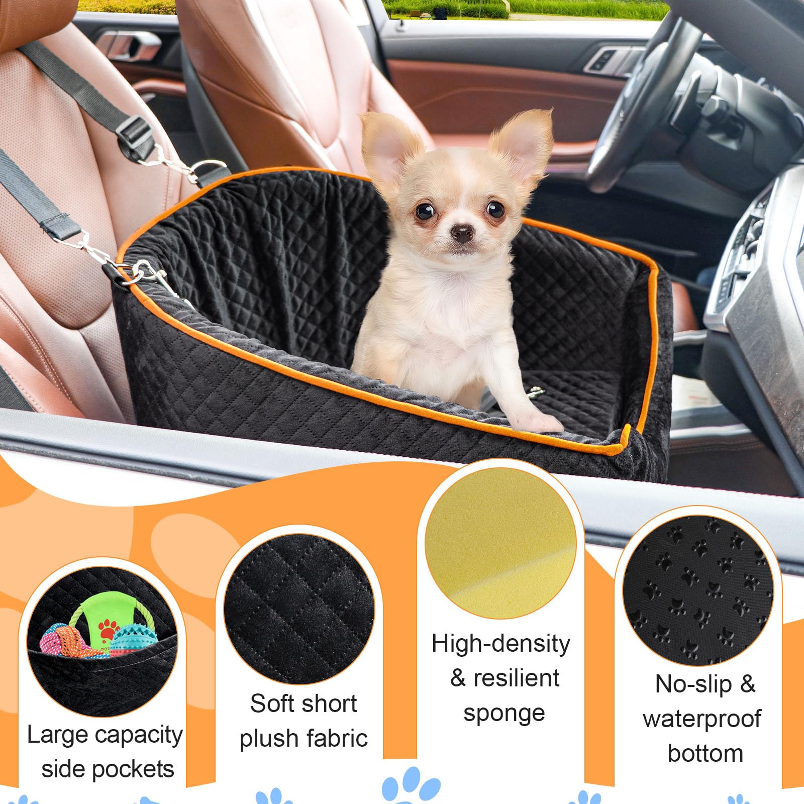 XIEEAOZEE spacious pockets store snacks, toys, and essentials for trips.