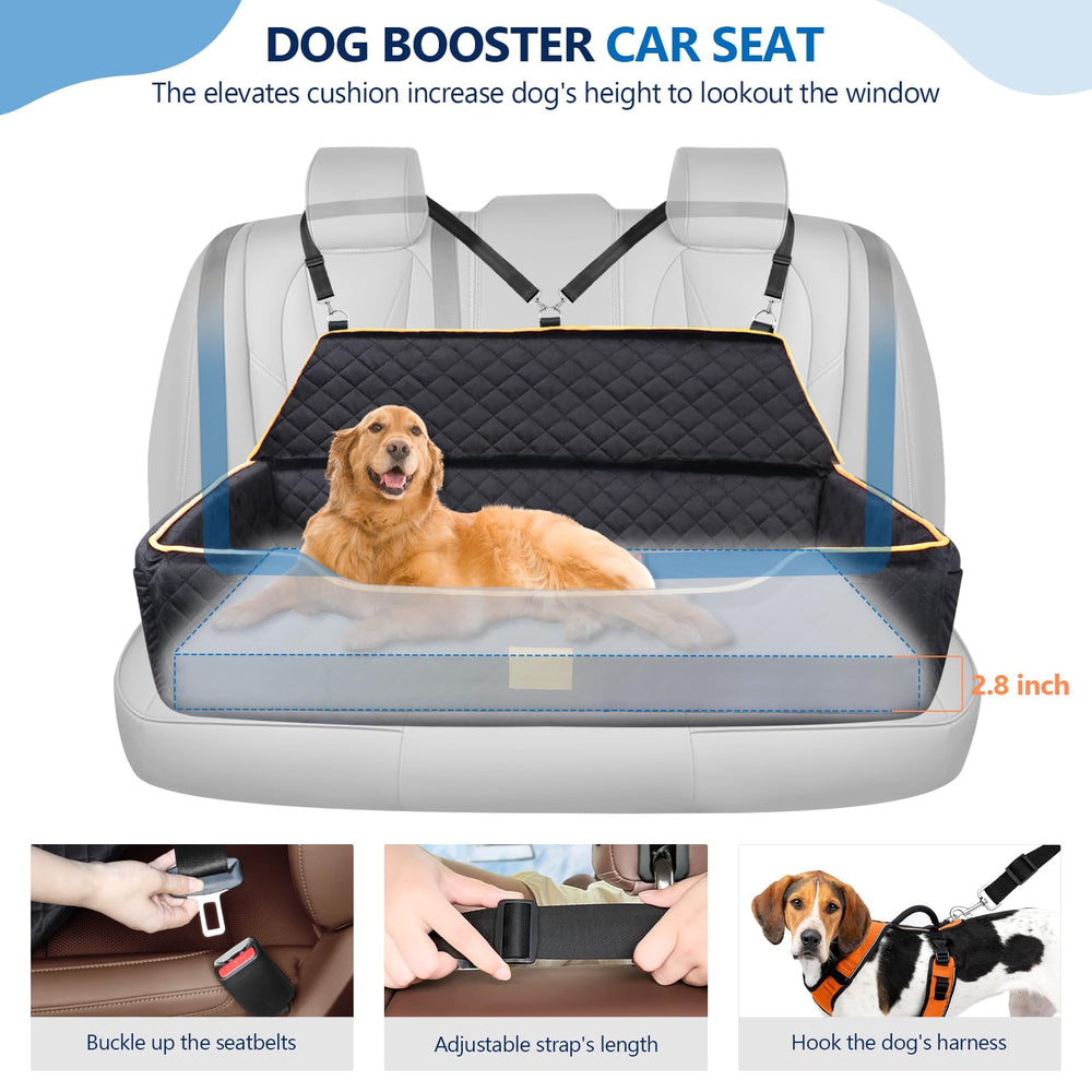 XIEEAOZEE dog car seat with safety belts keeps dogs within range during travel