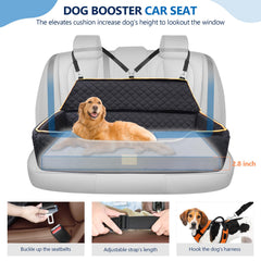 XIEEAOZEE dog car seat with safety belts keeps dogs within range during travel