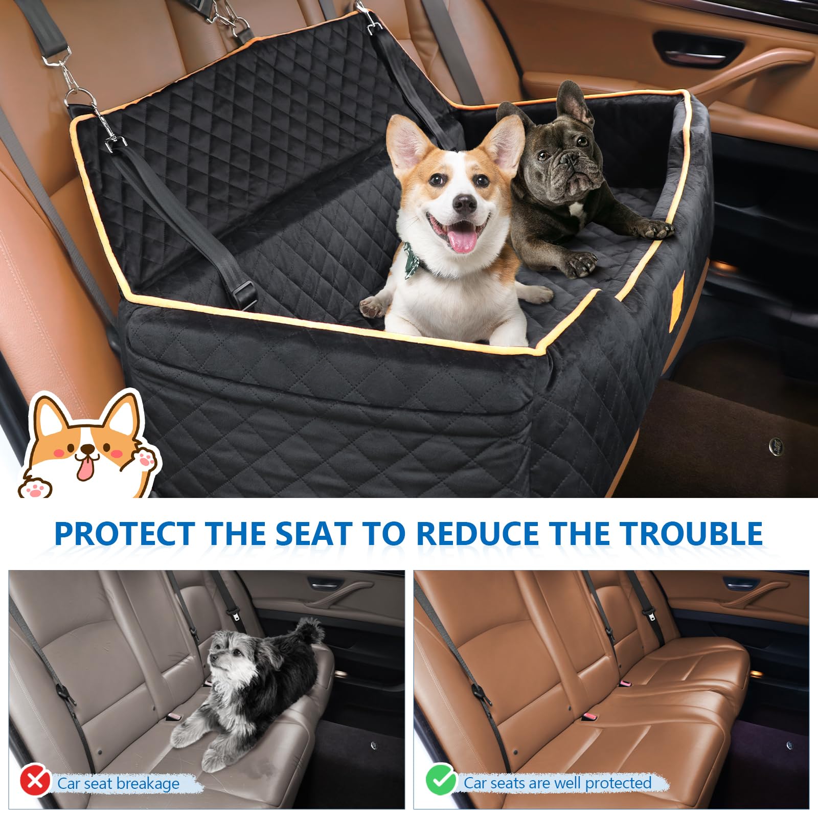 XIEEAOZEE storage pockets keep leashes and treats organized