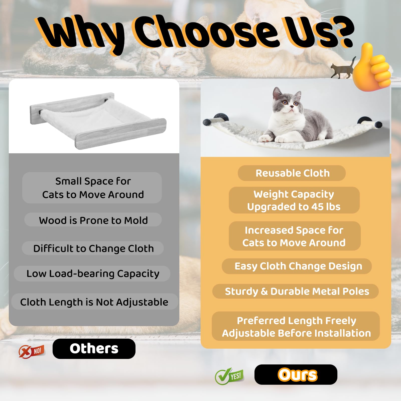 XIFOWE cat hammock plush side highlights cozy warmth for chilly days.