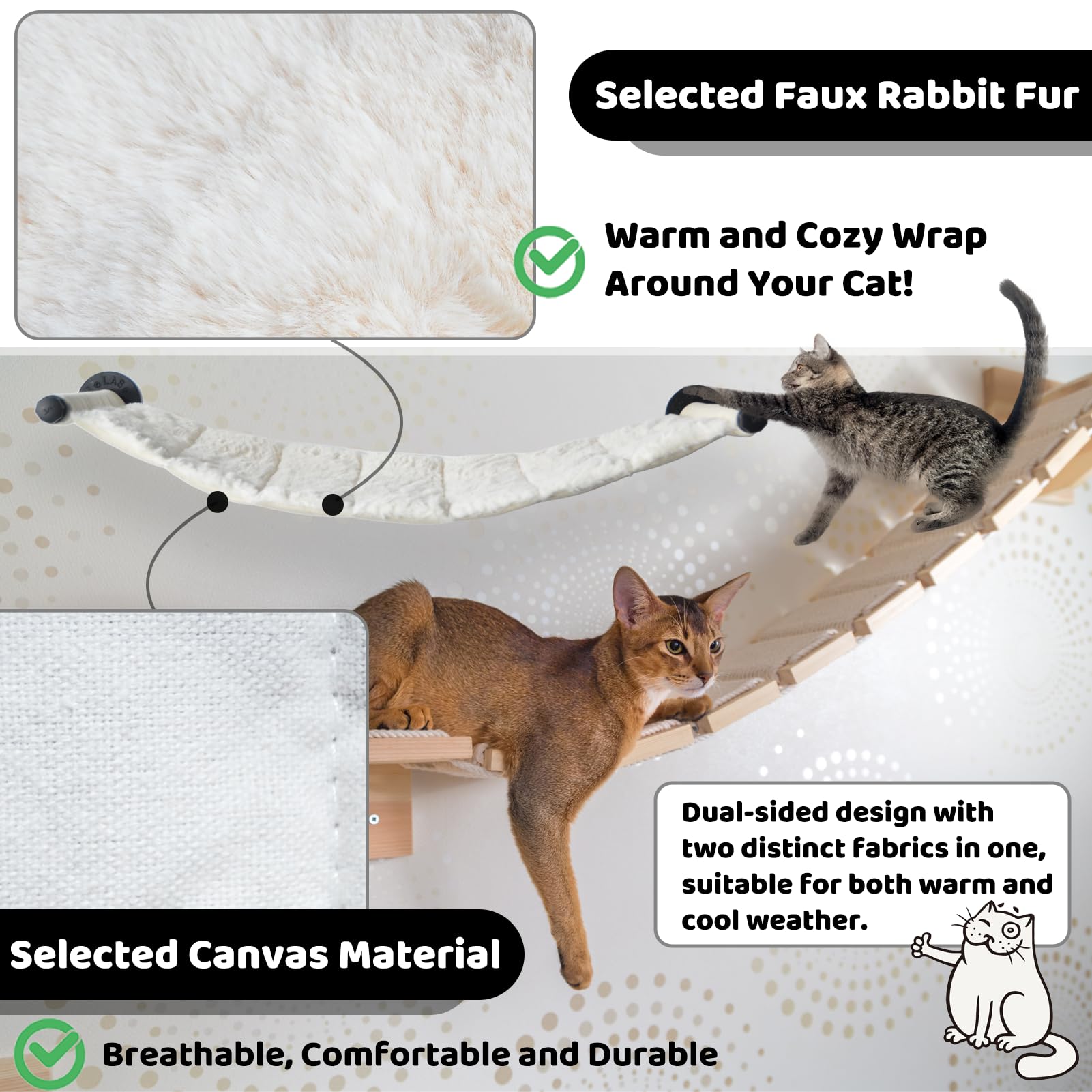 XIFOWE cat hammock wall installation demonstrates quick mounting on a solid wall.