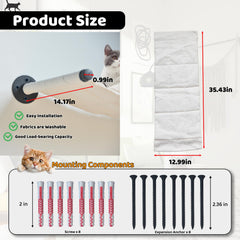 XIFOWE Cat Hammock Wall Mounted side view highlights space saving design
