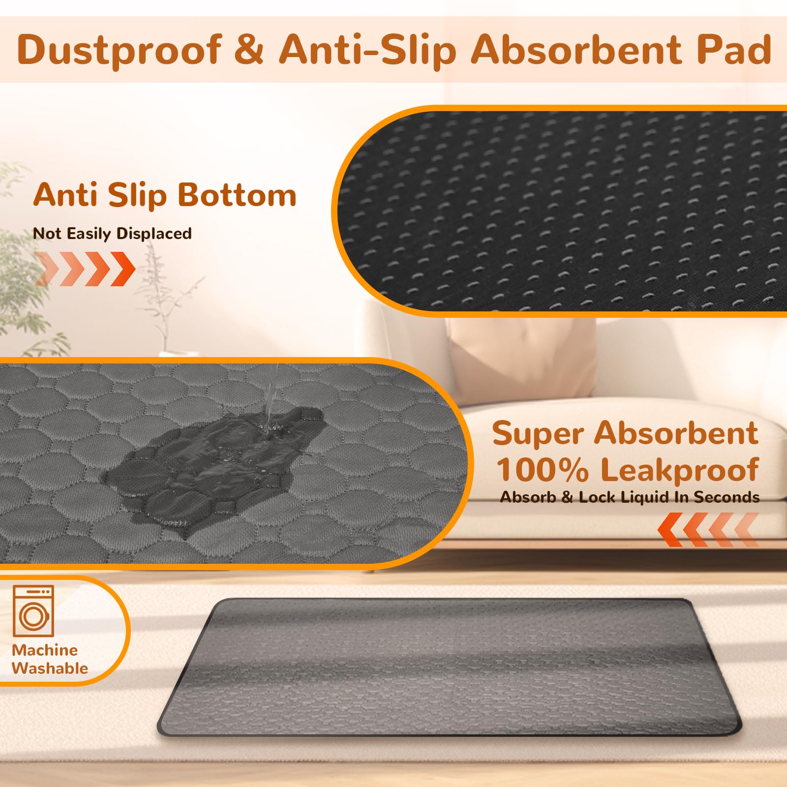 Xihan Chew-Proof Dog Bed Non-Slip Base stays put on any floor.