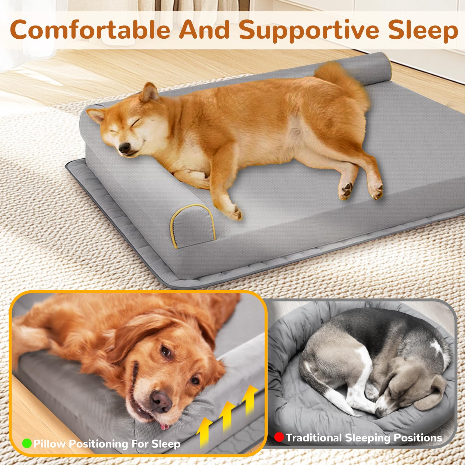 Xihan Chew-Proof Dog Bed Removable Cover for easy machine washing.