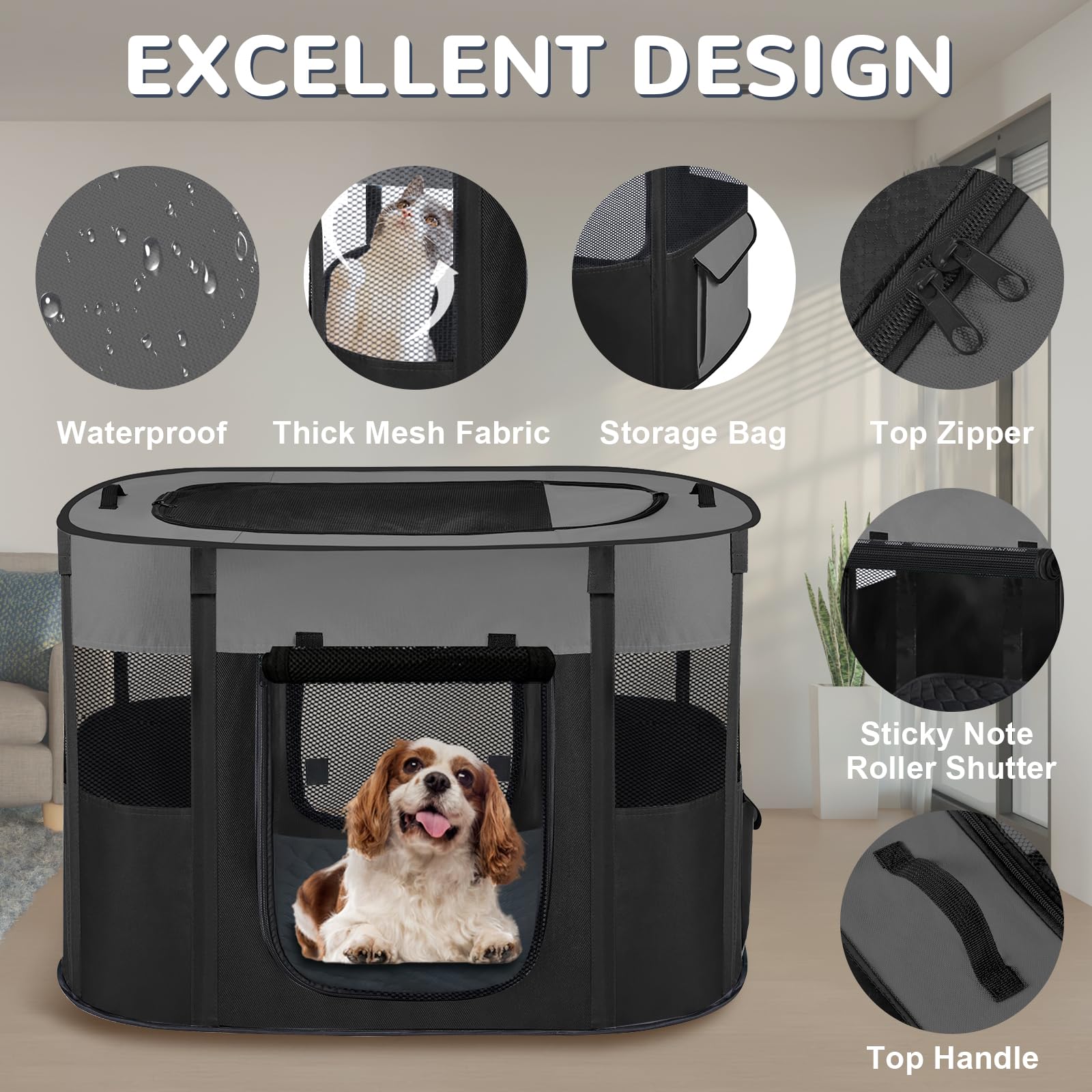 Xihan 600D Oxford fabric resists claws while staying odor-free.
