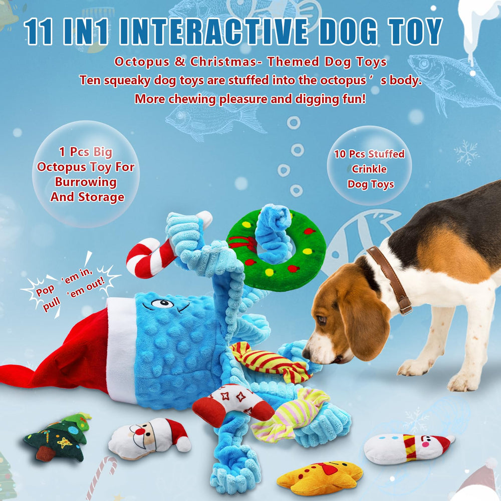 XIHULGJIN crinkly plush dog toy with hidden small toys for puzzle play.