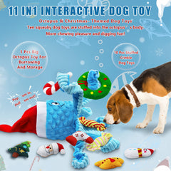 XIHULGJIN crinkly plush dog toy with hidden small toys for puzzle play.