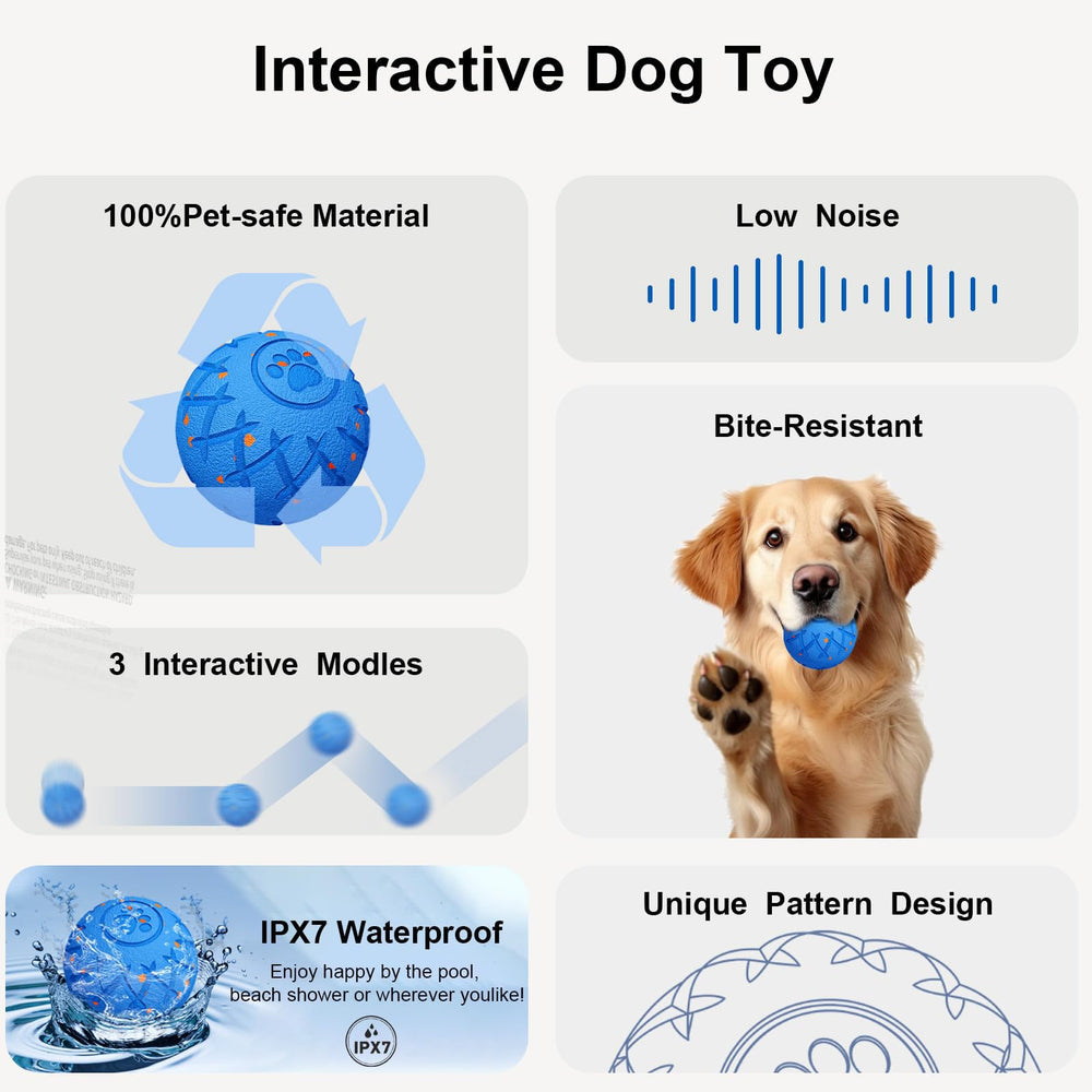 XINGZUAN Interactive Dog Ball bouncing-action blue demonstrates energetic motion.