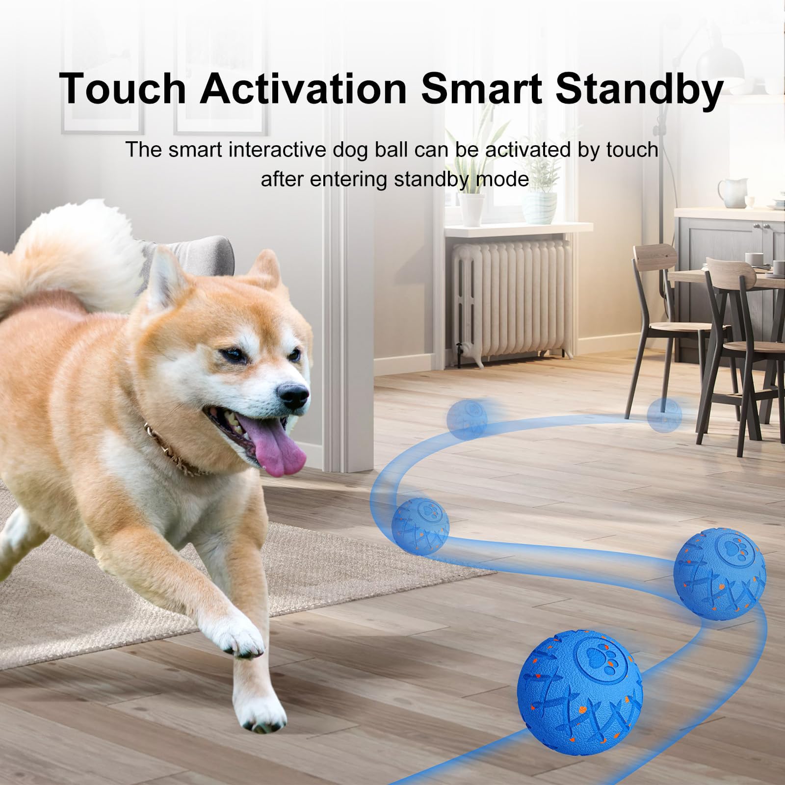 XINGZUAN Interactive Dog Ball dog-busy-playtime blue captures stimulating exercise.