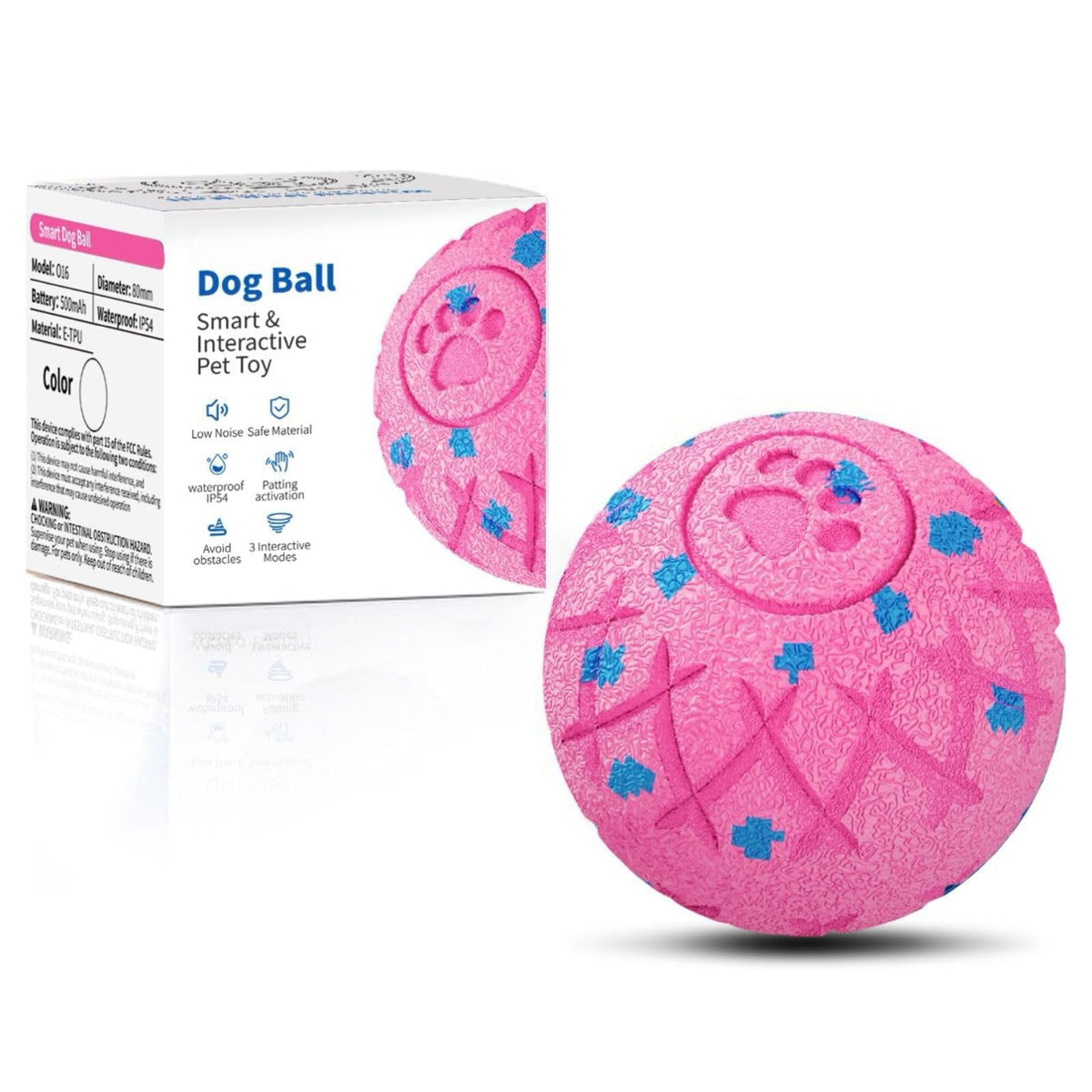 XINGZUAN interactive dog ball pink rolling action for playful stimulation.