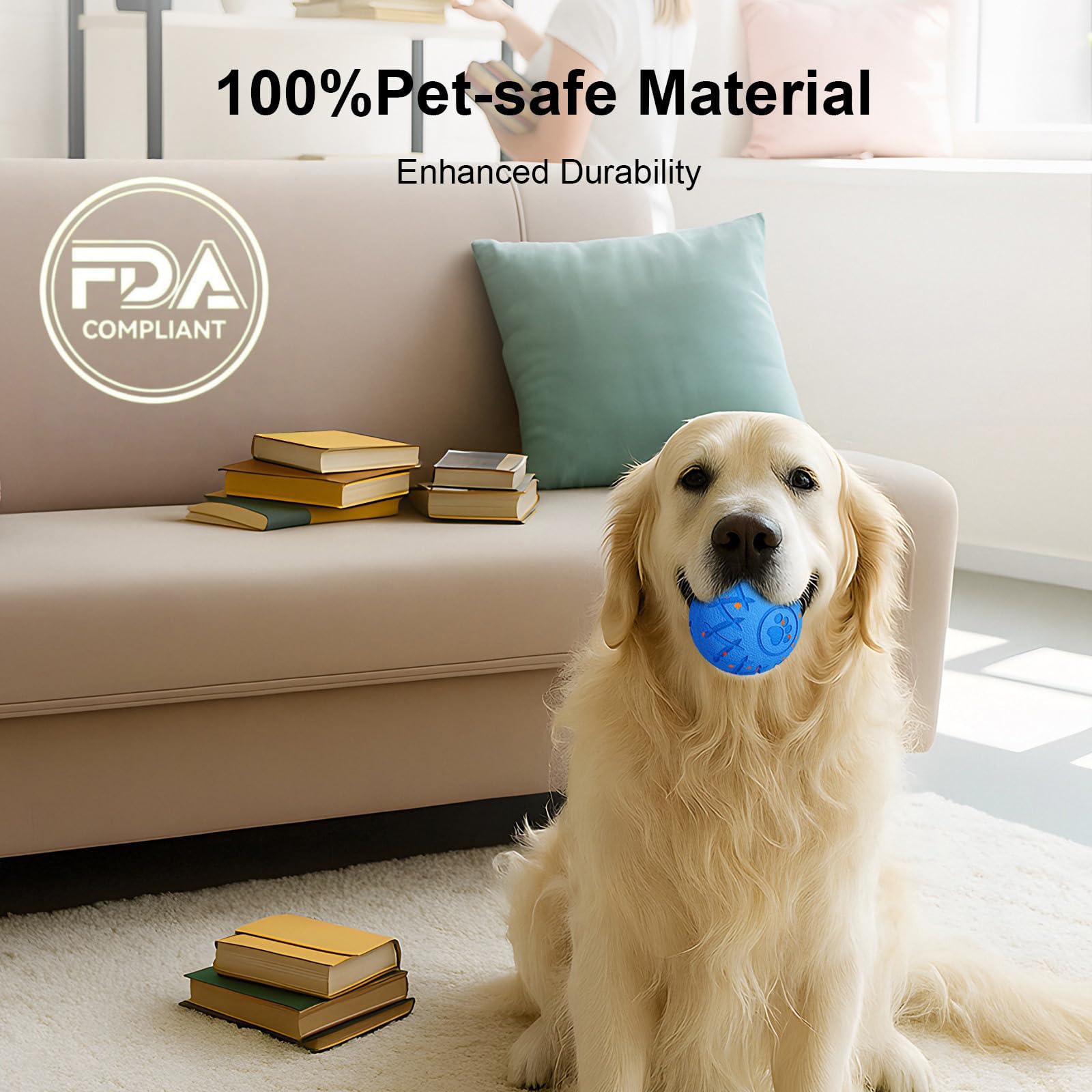 XINGZUAN Interactive Dog Ball rolling-modes blue shows versatile play options.