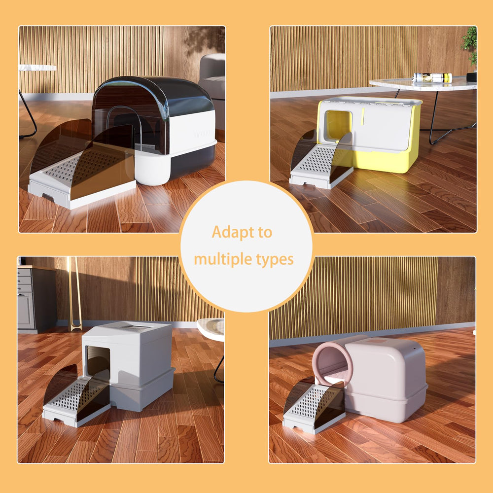 Xinhoonfei non-stick litter-tray gray minimizes litter sticking for easier maintenance.