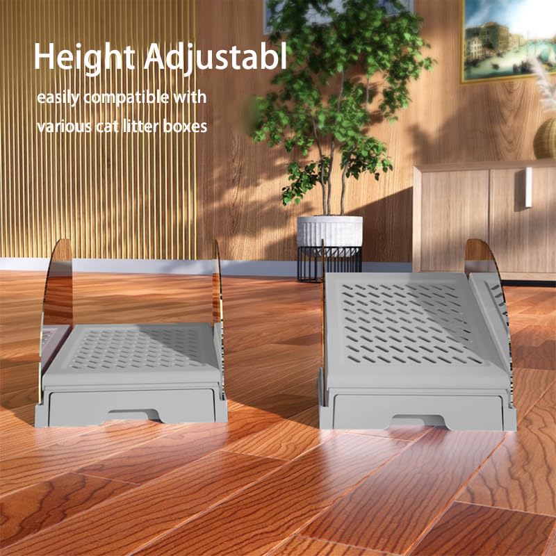 Xinhoonfei raised edges litter guard gray prevents splashing and keeps nearby surfaces clean.