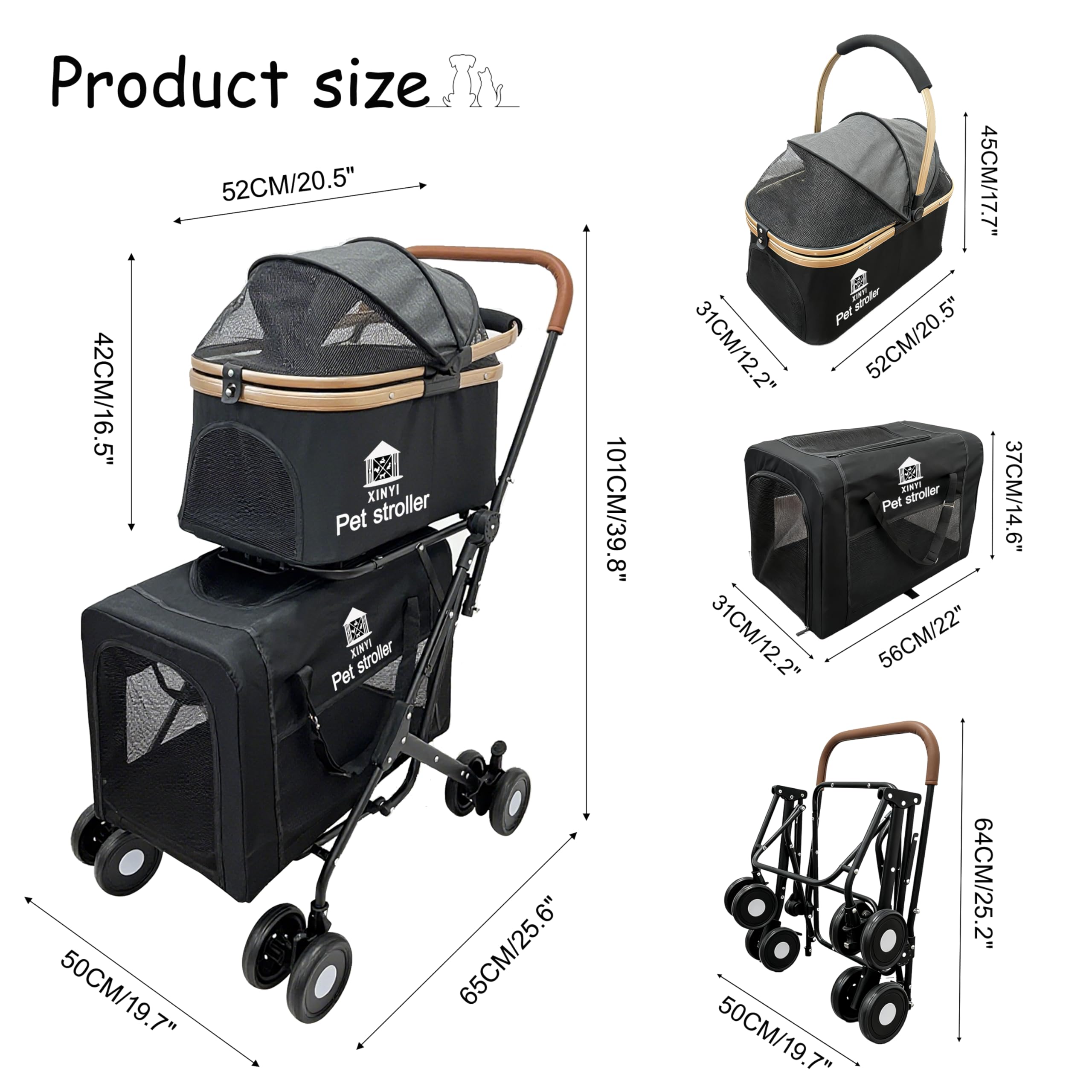 XINYI XL dual-carrier design showing two pets sharing space