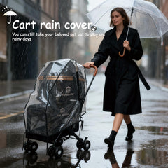 XINYI XL raincover on stroller keeping pets dry outdoors