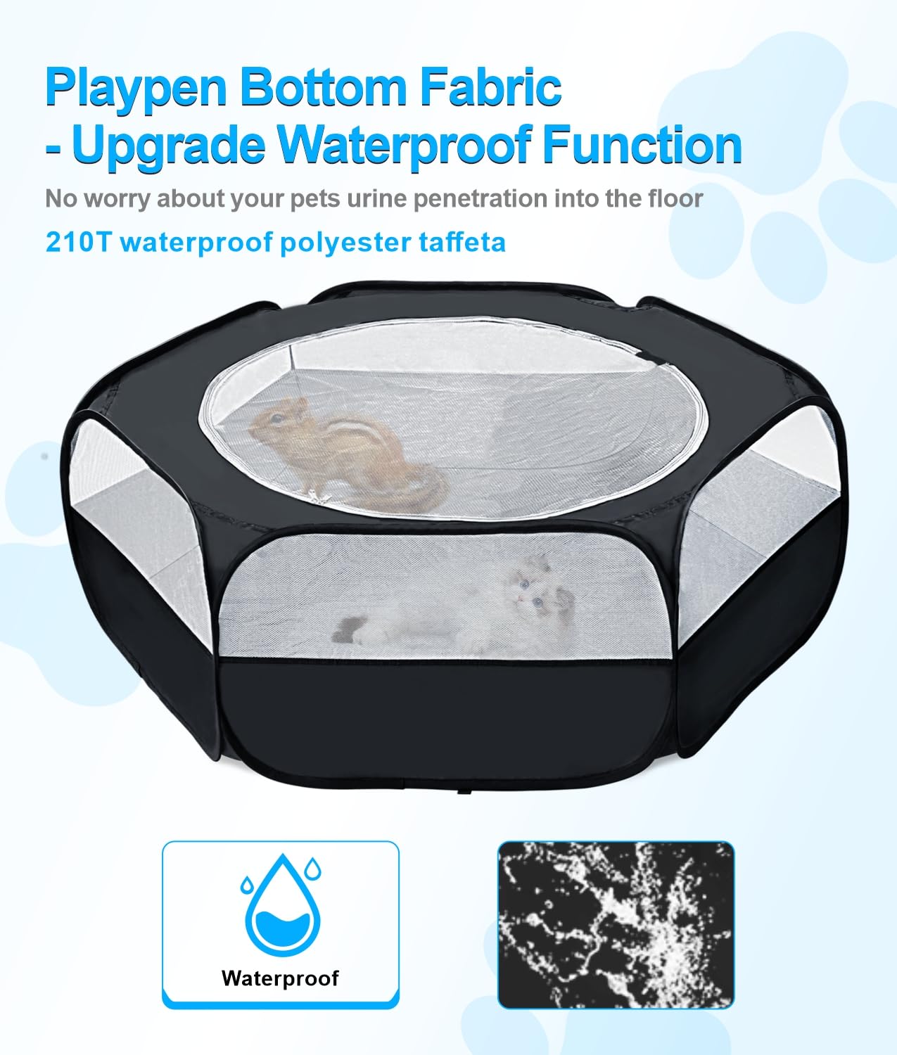 XIRGS small animal playpen folded flat for easy storage and travel