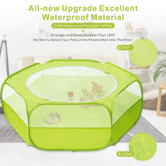 XIRGS playpen folded portable for easy storage and travel.