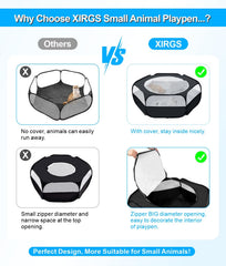 XIRGS playpen outdoors with mesh cover enabling supervised exploration